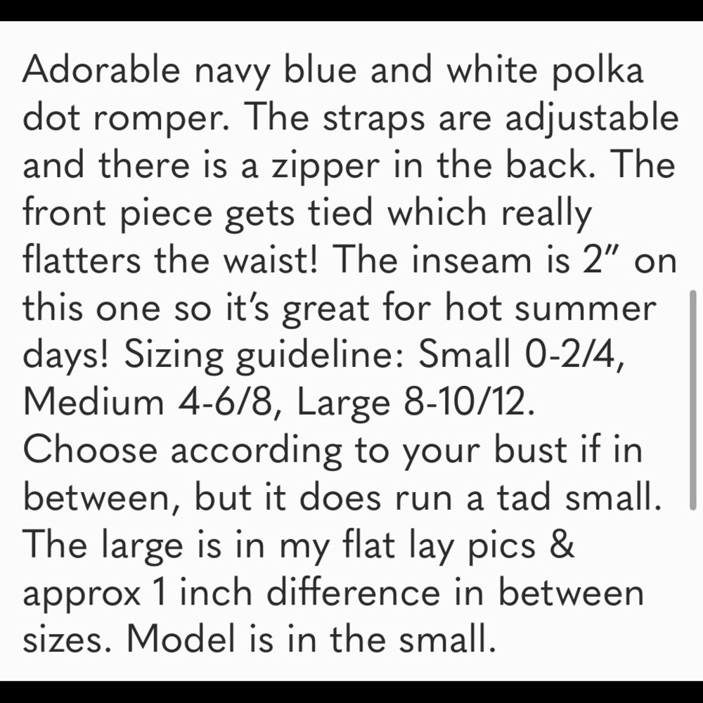 🐣NewList🆕 Polka Dot Romper in Navy Blue - Picture 6 of 6